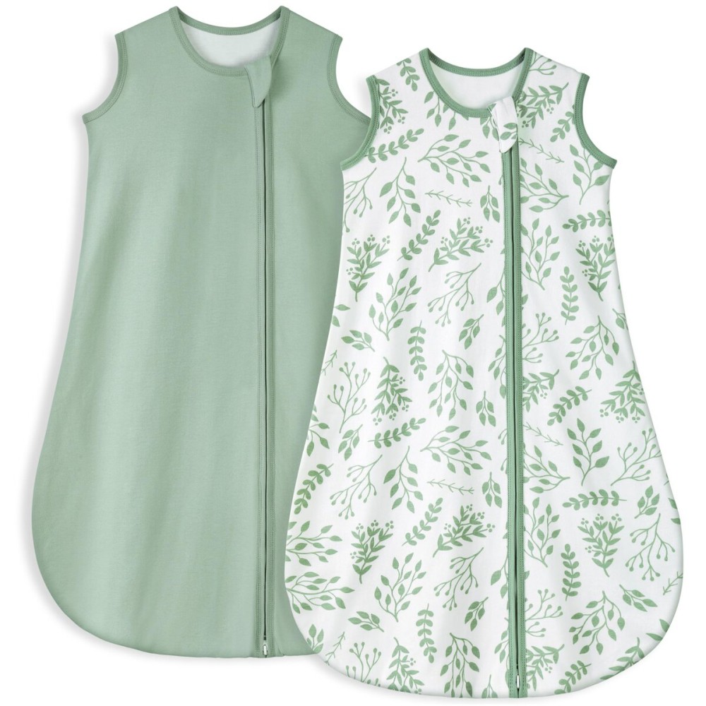 Yoofoss Baby Sleep Sack 18-24 Months TOG 1.0 Baby Wearable Blanket, 2 Pack 100% Organic Cotton Infant Toddler Sleeping Sack 2-Way Zipper Lightweight Sleep Sack