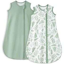 Yoofoss Baby Sleep Sack 18-24 Months TOG 1.0 Baby Wearable Blanket, 2 Pack 100% Organic Cotton Infant Toddler Sleeping Sack 2-Way Zipper Lightweight Sleep Sack