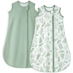 Yoofoss Baby Sleep Sack 6-12 Months TOG 1.0 Baby Wearable Blanket, 2 Pack 100% Organic Cotton Infant Toddler Sleeping Sack 2-Way Zipper Lightweight Sleep Sack