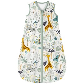 Yoofoss Baby Sleep Sack 12-18 Months 0.5 TOG Baby Wearable Blanket, 100% Organic Cotton Infant Toddler Sleeping Sack 2-Way Zipper Lightweight Sleep Sack, Giraffe
