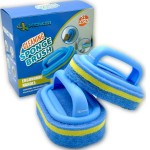 KOKSI 2-Piece Cleaning Brush for Bathroom Kitchen Bathtub Toilet Cleaner All Purpose Shower Sponge Scrubbing Brush with Ergonomic Handle