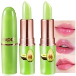 evpct 2Pcs Avocado Tinted Lip Balms PH Lip Color Changing Lipstick Balm Stain Gift Set Queen for Women Girls Korean Mood Long Lasting Color Change Light Pink Lipstick Lip Tint Plumper Gloss 10