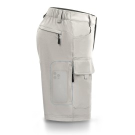 Hiauspor Men\'s Hiking Cargo Shorts 9/10 Quick Dry Lightweight Waterproof for Golf Tactical Fishing Casual with 6 Pockets (Light Grey, 30)