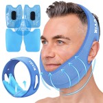 REVIX Face Ice Pack for Wisdom Teeth, 3D Sewing Ice Pack Head Wrap for TMJ Discomfort, Jaw Soreness, Dental Caries and Tooth Extraction, Extra Snug Fit with 4 Hot and Cold Pads, Blue