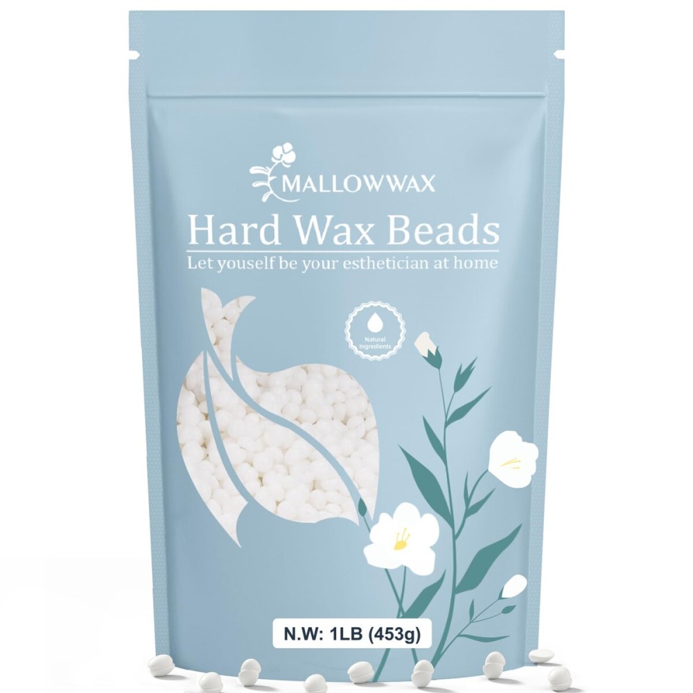 Mallowwax Hard Wax Beads - Wax for All-Purpose Hair Removal - Full Body Waxing Solution - Ideal for Sensitive Skin, All Hair Types, Men & Women