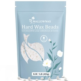 Mallowwax Hard Wax Beads - Wax for All-Purpose Hair Removal - Full Body Waxing Solution - Ideal for Sensitive Skin, All Hair Types, Men & Women