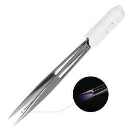LASHVIEW Lash Tweezer, Eyelash Tweezers with Light, Straight Pointed Eyelash Tweezers for Profissional Grafting Eyelash Extension Stickers Precision Electronics, FG1