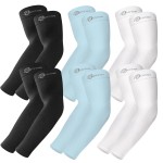 BHYTAKI 6 Pairs UV Sun Protection Arm Sleeves, UPF 50 Sports Cooling Arm Compression Sleeves for Men Women Teenager