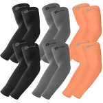 BHYTAKI 6 Pairs UV Sun Protection Arm Sleeves, UPF 50 Sports Cooling Arm Compression Sleeves for Men Women Teenager