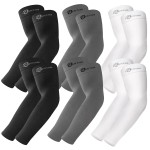 BHYTAKI 6 Pairs UV Sun Protection Arm Sleeves, UPF 50 Sports Cooling Arm Compression Sleeves for Men Women Teenager