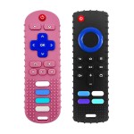 2-Pack Silicone Baby Teething Toys, Silicone Teethers for Babies, Remote Control Shape Teething Toys, Chew Toys for Boys and Girls Teether Early Educational Sensory Toy