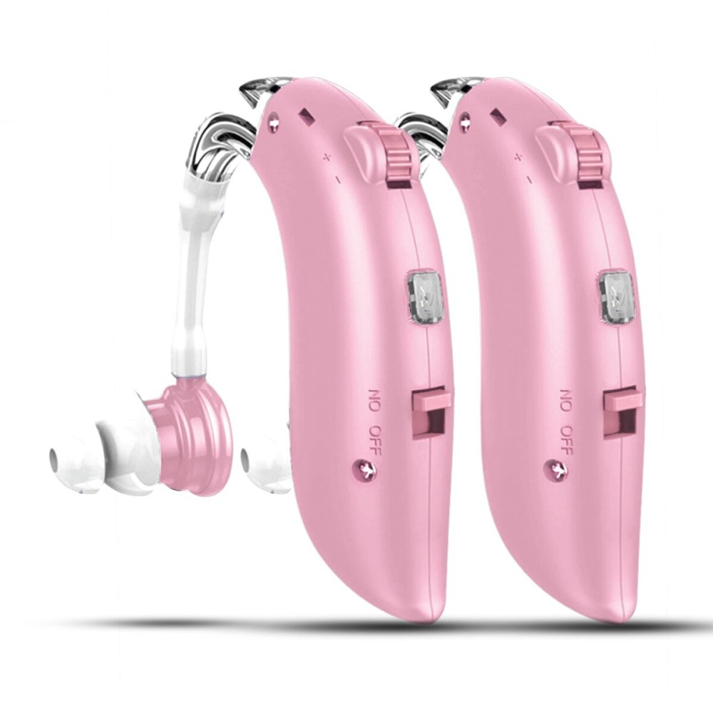 Hearing Aids Special Edition For Seniors Severe Hearing Loss, (Pair) Hearing Amplifier Rechargeable W/Type-C, Comfort Hearing Amplifier, PSAP Hearing Amplifiers For Seniors With Noise Cancelling (Pink)
