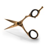 Facial Hair Scissors for Men | Titanium Series | Mustache & Beard Trimming Scissors | 5.5 inches l Sharp & Precise Grooming | Razor Edge Barber Scissor (RIGHT HANDED - titanium bronze)
