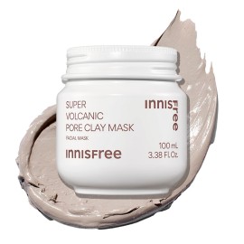 Innisfree Super Volcanic Clay Mask, Premium Korean Skincare with AHA and Natural Clusters for Deep Pore Detox, Gentle Exfoliation, Oil Control