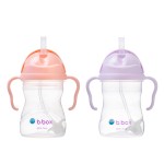 b.box Sippy Cup with Weighted Straw (2-pack). Drink from any Angle, Leak Proof, Spill Proof, Easy Grip. BPA Free, Dishwasher Safe. For Babies 6m+ to Toddlers (tutti frutti + boysenberry, 8oz)