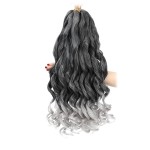 French Curly Braiding Hair 12 Inch 8 Packs - Pre Stretched Bouncy Braiding Hair- Loose Wavy Synthetic Hair Extensions For Black Women (12 inch 8 packs 1B/Grey)