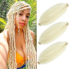 Afro Twist Hair Springy Afor Twist Hair 24 Inch 3 Packs Pre Fluffed Spring Twist Hair Pre Stretched Wrapping Hair for Soft Locs Hair Extensions (24 Inch (Pack of 3), 613)