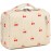 Bluboon Makeup Bag Zipper Pouch Travel Portable Cosmetic Bag Organizer for Women and Girls(Cherry Corduroy beige)