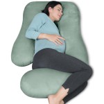 MOON PARK Pregnancy Pillows for Sleeping - U Shaped Full Body Maternity Pillow with Removable Cover - Support for Back, Legs, Belly, HIPS - 57 Inch Pregnancy Pillow for Women - Green