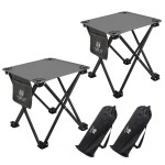 Opliy Camping Stool 2 Pack,13.5 Inch Portable Folding Stool for Outdoor Gardening and Beach Hiking Fishing,Foot Stool with Carry Bag (Gray)