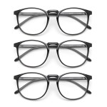 IBOANN Chic & Comfy Blue Light Glasses for Women - 3-Pack Round Frames, Screen-Ready Style with UV Protection Coating