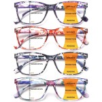 CLASAGA Progressive Multifocus Reading Glasses for Women, Pattern Print Blue Light Block Stylish Ladies Computer Readers (pattern design-2, 1.5, x)