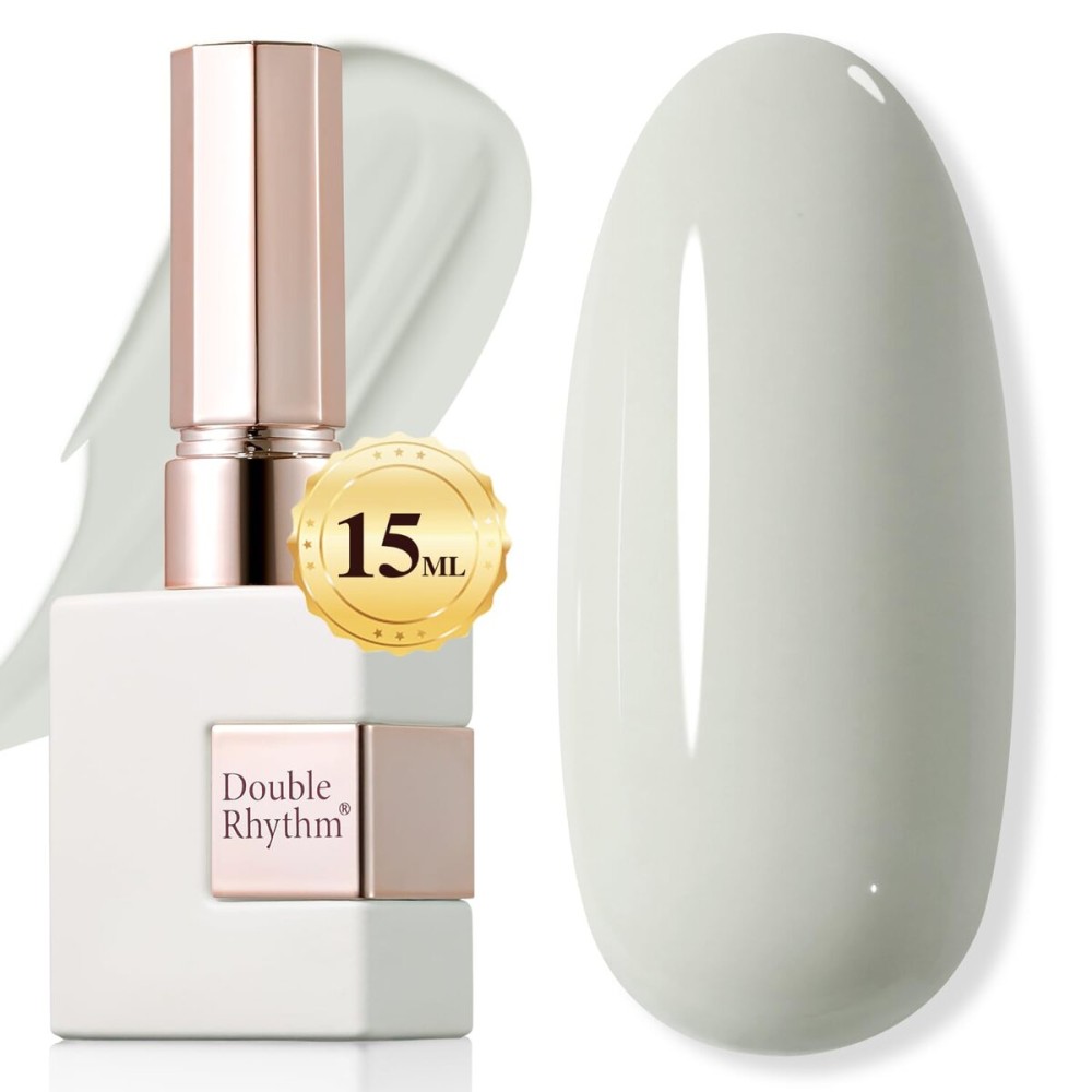 Double Rhythm 15ML Gel Polish Pure Sheer Same Color Same Bottle Soak Off Gel Polish Art Manicure Salon DIY at Home for Women (Light Gray-A1387)