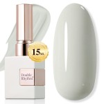Double Rhythm 15ML Gel Polish Pure Sheer Same Color Same Bottle Soak Off Gel Polish Art Manicure Salon DIY at Home for Women (Light Gray-A1387)