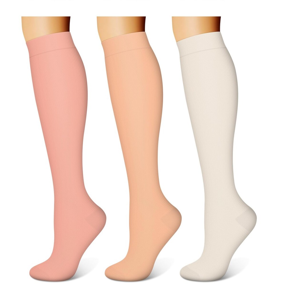WITHYOU 3 Pairs Compression Socks for Women & Men 15-20 mmHg,Best Support for Nurses Running Hiking