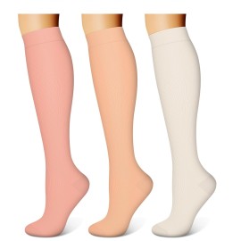 WITHYOU 3 Pairs Compression Socks for Women & Men 15-20 mmHg,Best Support for Nurses Running Hiking