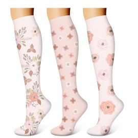 WITHYOU 3 Pairs Compression Socks for Women & Men 15-20 mmHg,Best Support for Nurses Running Hiking
