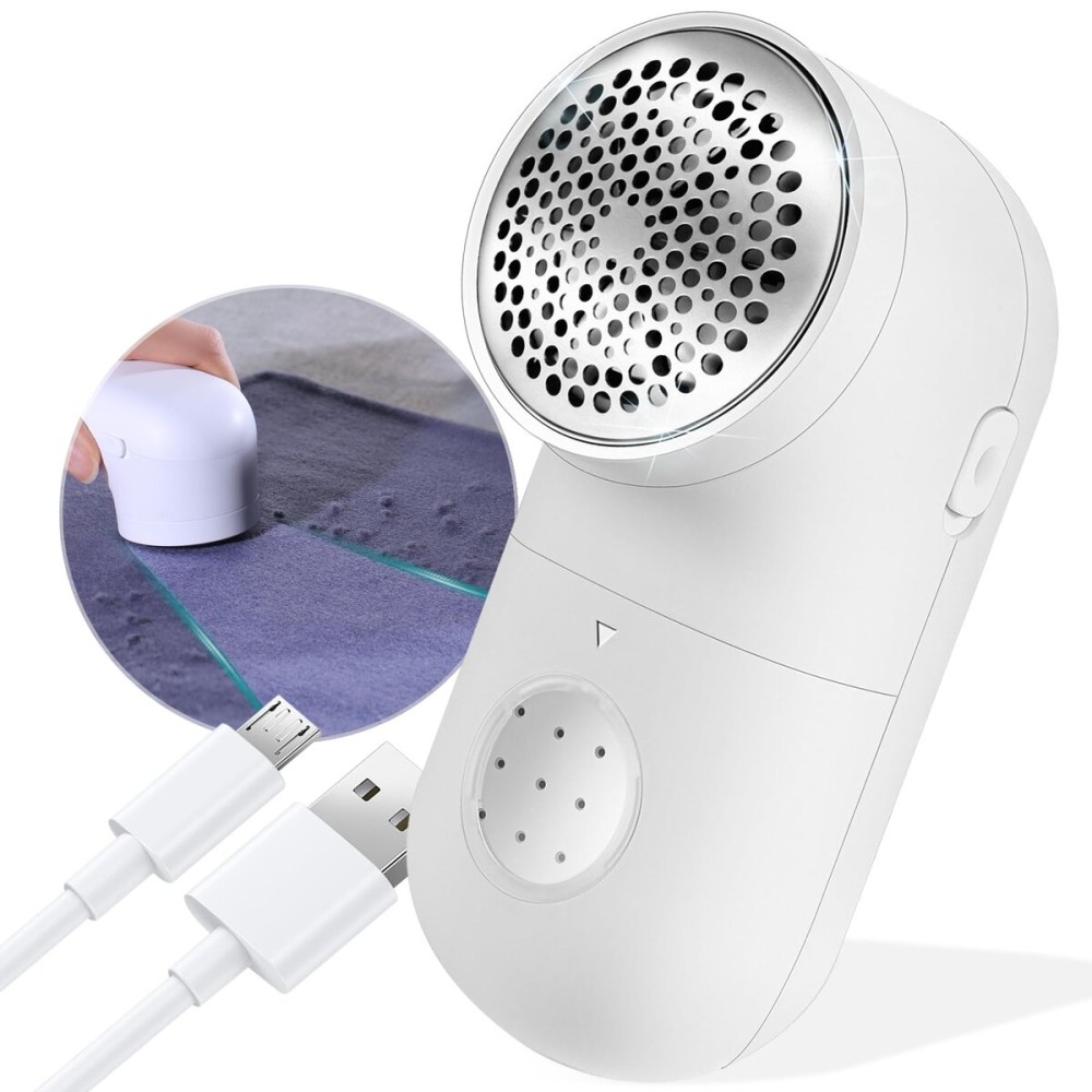 Garstor Fabric Shaver, Electric Lint Remover, USB Rechargeable Sweater Shaver, Cordless Clothes Defuzzer, Portable Pills Trimmer for Clothes, Furniture(2.0 Pro, Beige)