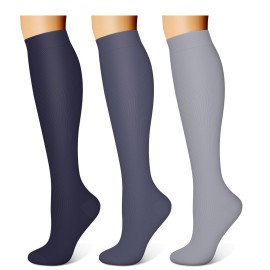 WITHYOU 3 Pairs Compression Socks for Women & Men 15-20 mmHg,Best Support for Nurses Running Hiking