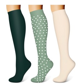 WITHYOU 3 Pairs Compression Socks for Women & Men 15-20 mmHg,Best Support for Nurses Running Hiking