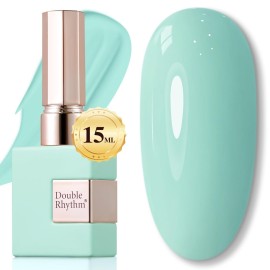Double Rhythm 15ML Gel Nail Polish Pure Sheer Same Color Same Bottle Soak Off Gel Polish Art Manicure Salon DIY at Home for Women (Light Blue-A1390)