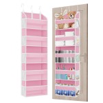 TAHAVICE 1 Pack Over The Door Storage Organizer with 5 Pockets 10 Mesh Pockets, 44 lbs Weight Capacity Door Hanging Organizers and Storage for Bedroom,Bathroom,Nursery,Kidroom,Babyroom