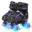 Kids Roller Skates for Girls Children Beginners Toddlers, Adjustable 4 Sizes Kids Roller Skates for Child Ages 4-6 -12 with Light up Wheels (Purple Black, Large - Big Kid/Youth)
