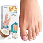 Soft Gel Toe Caps with Healing Coconut Oil - 6 Reusable Pinky Toe Protectors for Ingrown or Missing Toenails, Corns, Calluses & Blister Relief