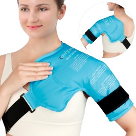 Comfytemp Shoulder Ice Pack Rotator Cuff Cold Therapy, FSA Wearables HSA Eligible, Ice Packs for Injuries Reusable, Instant Compression for Shoulder Pain Relief, Surgery Recovery Gift (Small & Medium)