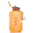 SLUXKE 1Gallon Water Bottle with Straw BPA Free, 128oz Motivational Drinking Bottles with Time Marker, Huge Reusable Leak Proof Gym Water Jug with Flip Top Lid for Camping Yoga Sports ORANGE