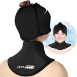 ComfiTECH Cold Cap and Neck Ice Pack Wrap Gel Combo, Care Package for Head and Cervical, Large