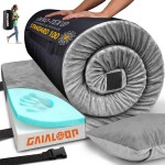 GAIALOOP 3 Inch Memory Foam Camping Mattress, Dual Layer Thick Sleeping Camp Pad for Car Tent Cot, Roll-Up Portable Glamping Floor Bed for Guests Sleepover[Cot: 72 * 24 * 3]