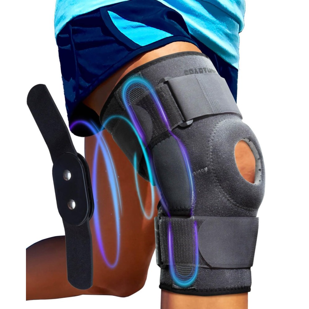Sparthos Knee Brace - Heavy-Duty Hinged Support for ACL, MCL, Meniscus Tear, Arthritis, Tendonitis Pain - Open Patellar - 4-Strap Adjustable, For Men and Women, Check Size Chart (Small, 11-12 Thigh)