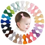 CLLOT Baby Girls Hair Clips 25PCS Fully Lined Tiny 2 Hair Bows Alligator Clips for Infants Toddlers