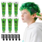 Temporary Green Hair Dye for Kids - Washable Color Suitable for Black & Brown Hair, Halloween Party Gift for Girls 7-12 Years Old