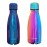 CHILLOUT LIFE Stainless Steel 2 Pack Water Bottle for Kids School: 12 oz Double Wall Insulated Cola Bottle Shape for Cold and Warm Drinks, 2 Set (Magic Rainbow - Magic Blue)