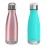 CHILLOUT LIFE Stainless Steel 2 Pack Water Bottle for Kids School: 12 oz Double Wall Insulated Cola Bottle Shape for Cold and Warm Drinks, 2 Set (Rose Gold - Aqua Blue)