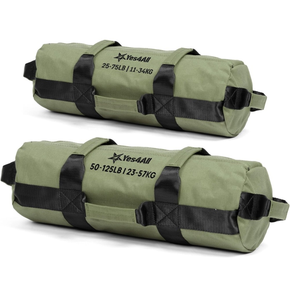 Yes4All Sandbags for Working Out, Unfilled Adjustable Sand Bags for Weight Training with Handles, Multiple Colors & Sizes 5-200lbs