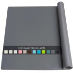 Extra Large Silicone Mat, 31.5x23.6 Large Silicon Placemats for Kids, Heat Resistant Matt for Kitchen Counter Non-Stick Table Mat for Dough and Pastry, Silicone Craft Mat for Kids, Dark Gray