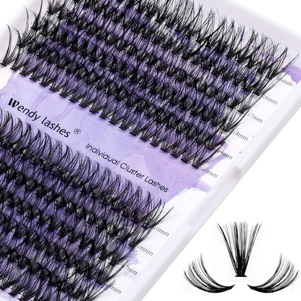 Individual Cluster Lashes 30D/40D Mixed Natural Eyelash Clusters C/D Curl 0.07mm Matte Black Soft 16-20mm DIY Individual Eyelashes Cluster Lashes Extension By Wendy Lashes (30/40D-D,16-20mm Mixed)